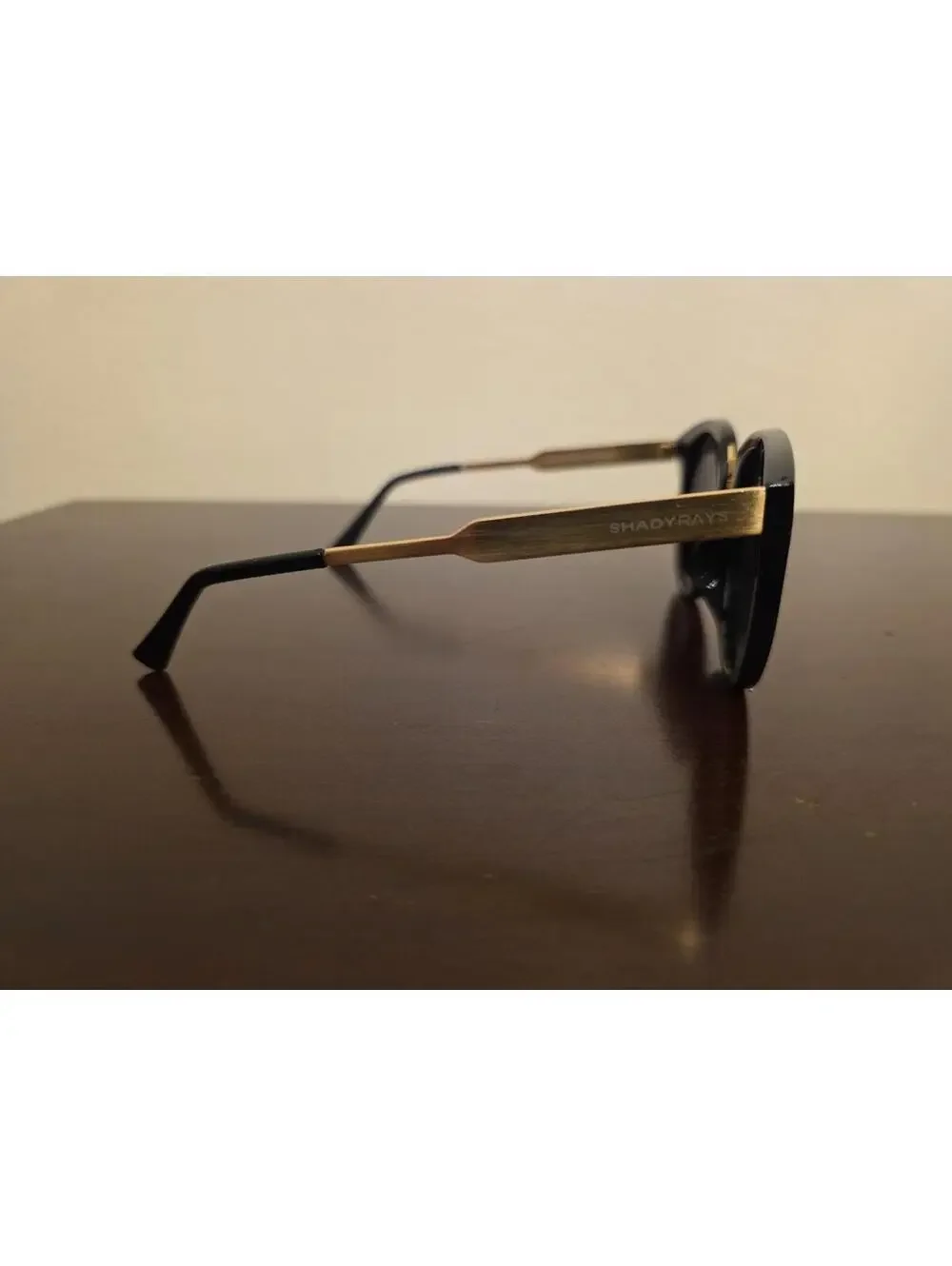 Shady Rays Oakmont Tangle Free Black Round Gold Frame Cl-20 Polarized Sunglasses